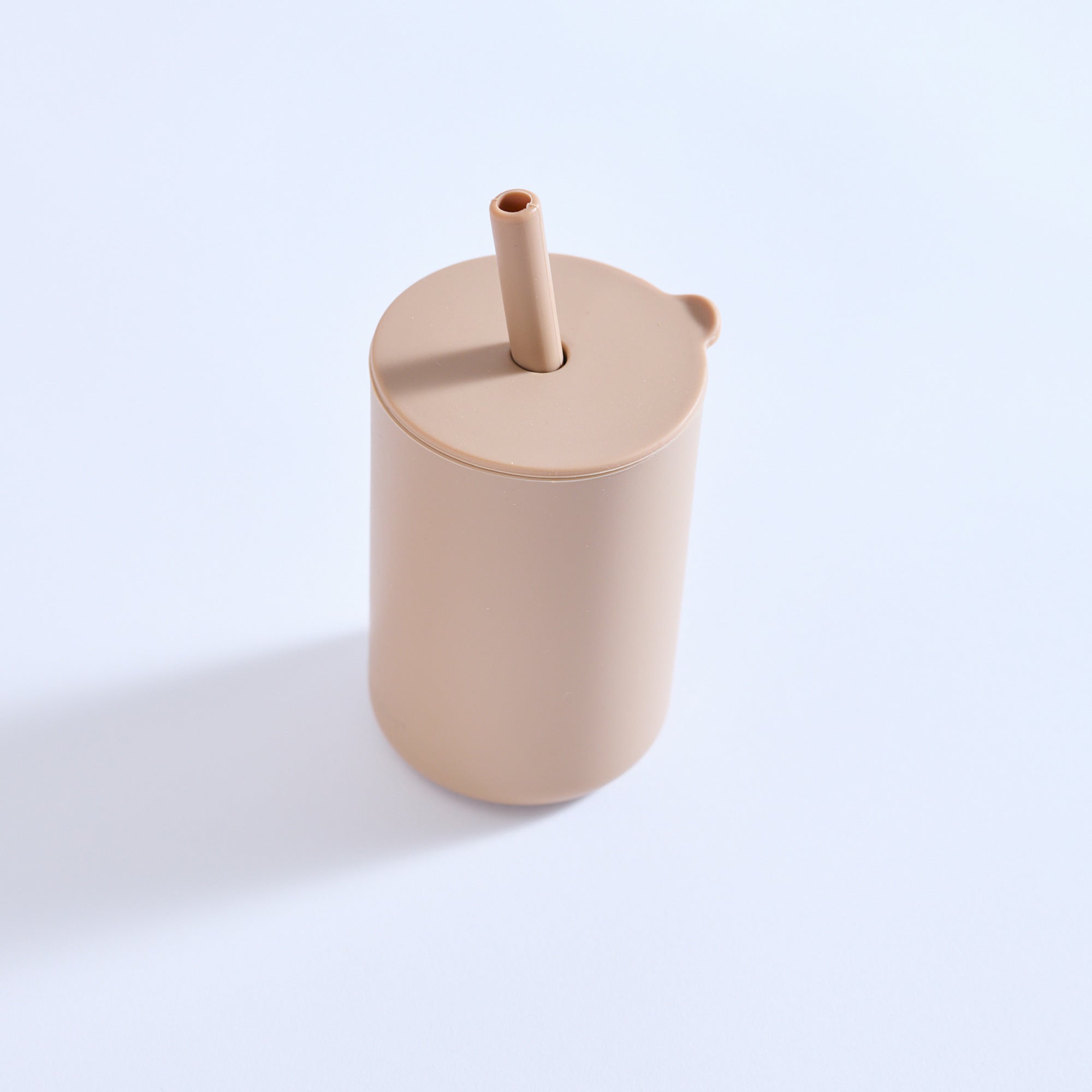Milk Addict Silicone Cup And Straw Set Taupe
