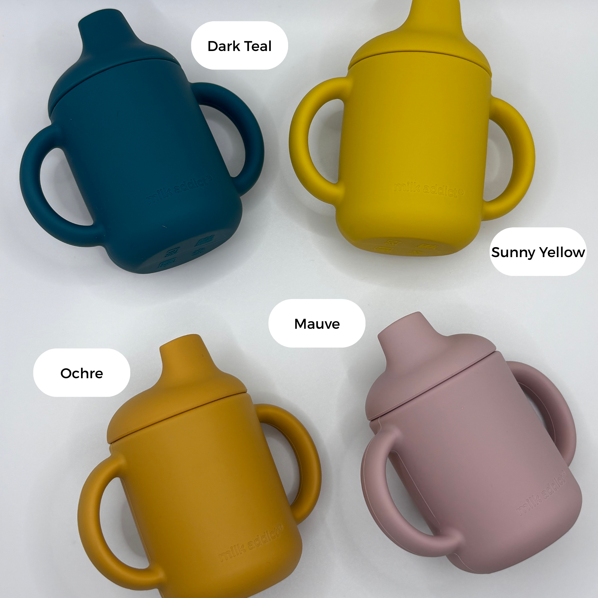 Milk Addict Silicone First Handled Sippy Cup