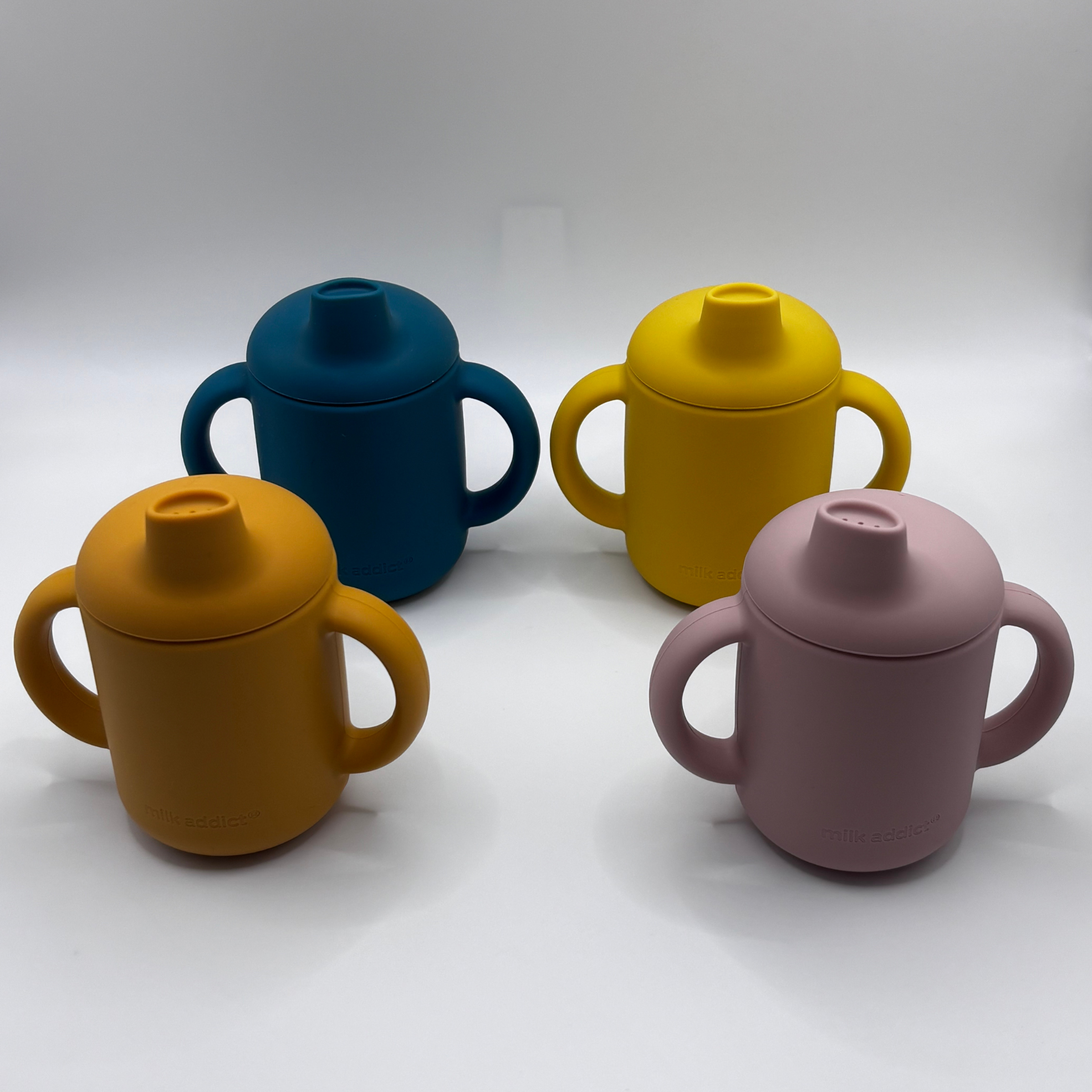 Milk Addict Silicone First Handled Sippy Cup