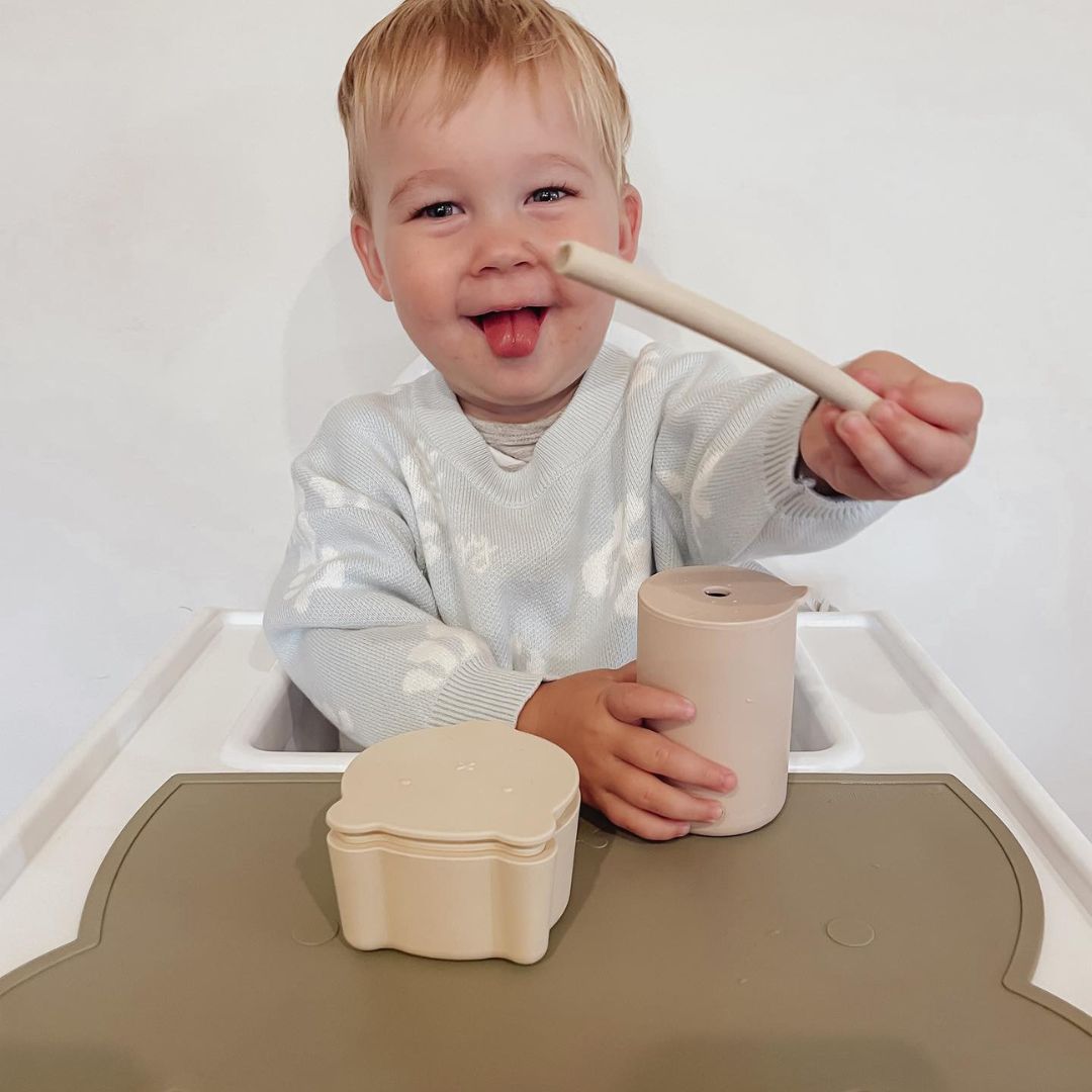 Milk Addict silicone cup and straw set - perfect for toddlers
