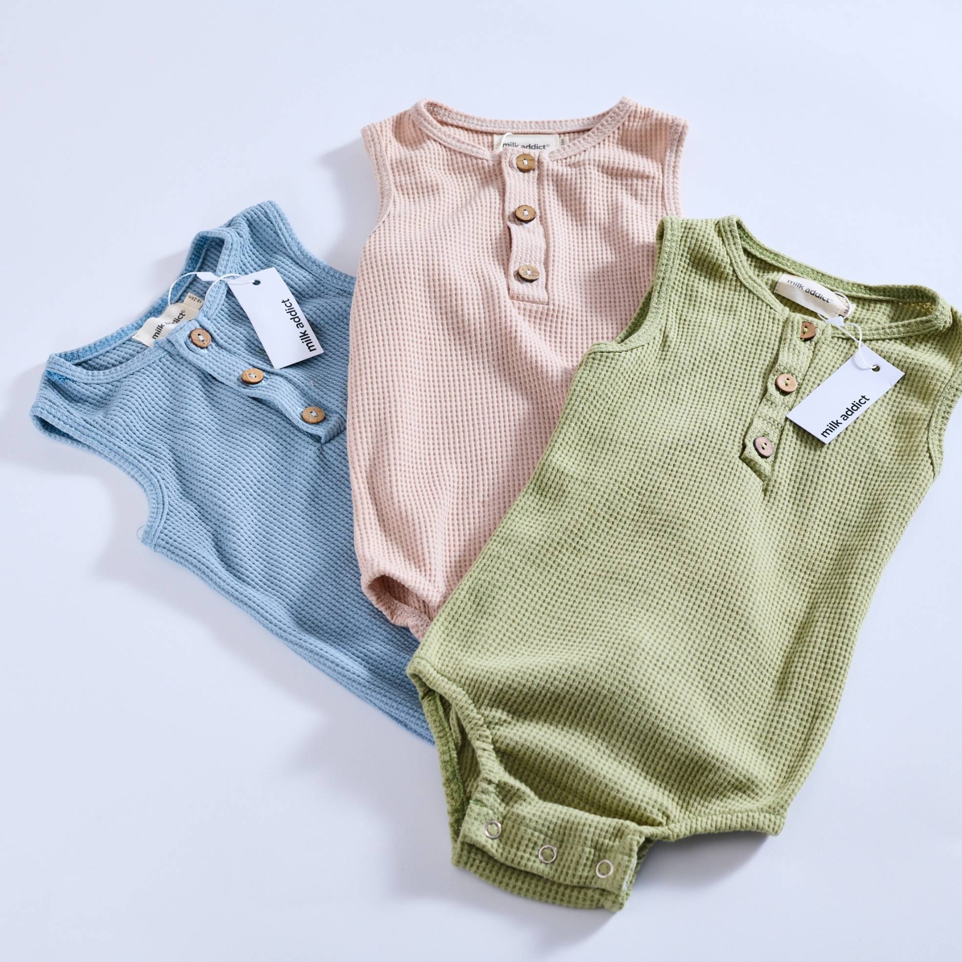 Milk Addict organic cotton waffle suit