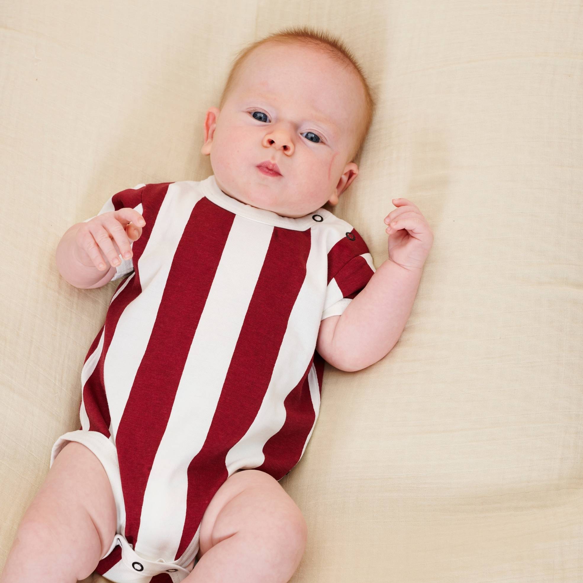 Milk Addict Bold Stripe Bodysuit in Dark Rust