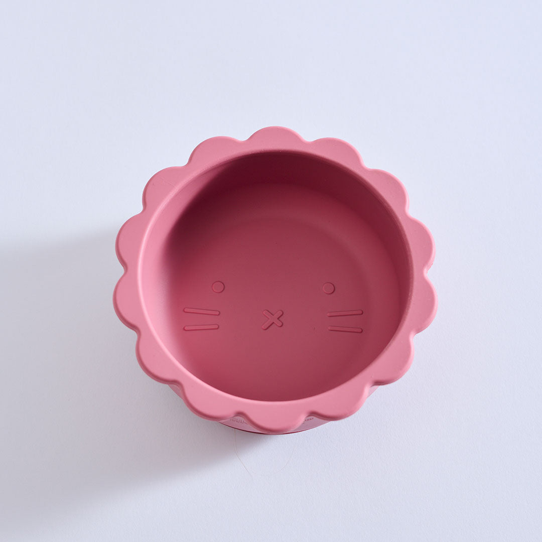Milk Addict Silicone Suction Lion Bowl Dusty Rose